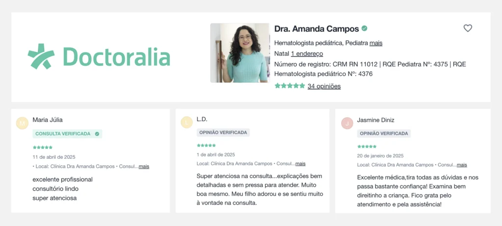 Avaliações Doctoralia
